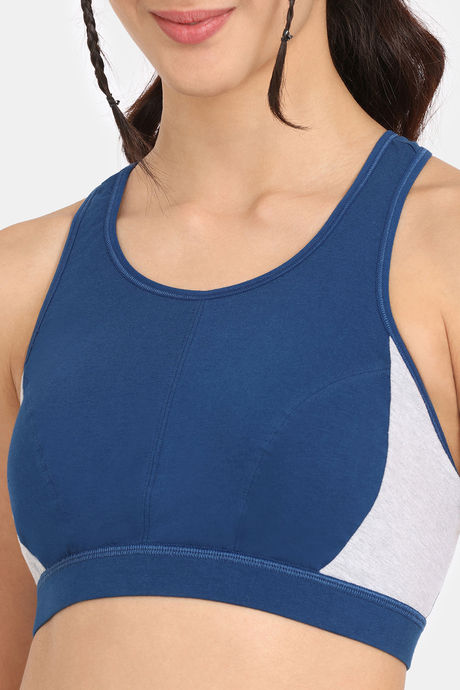 Rosaline Sports Bra With Removable Padding - Blue Opal — image 5
